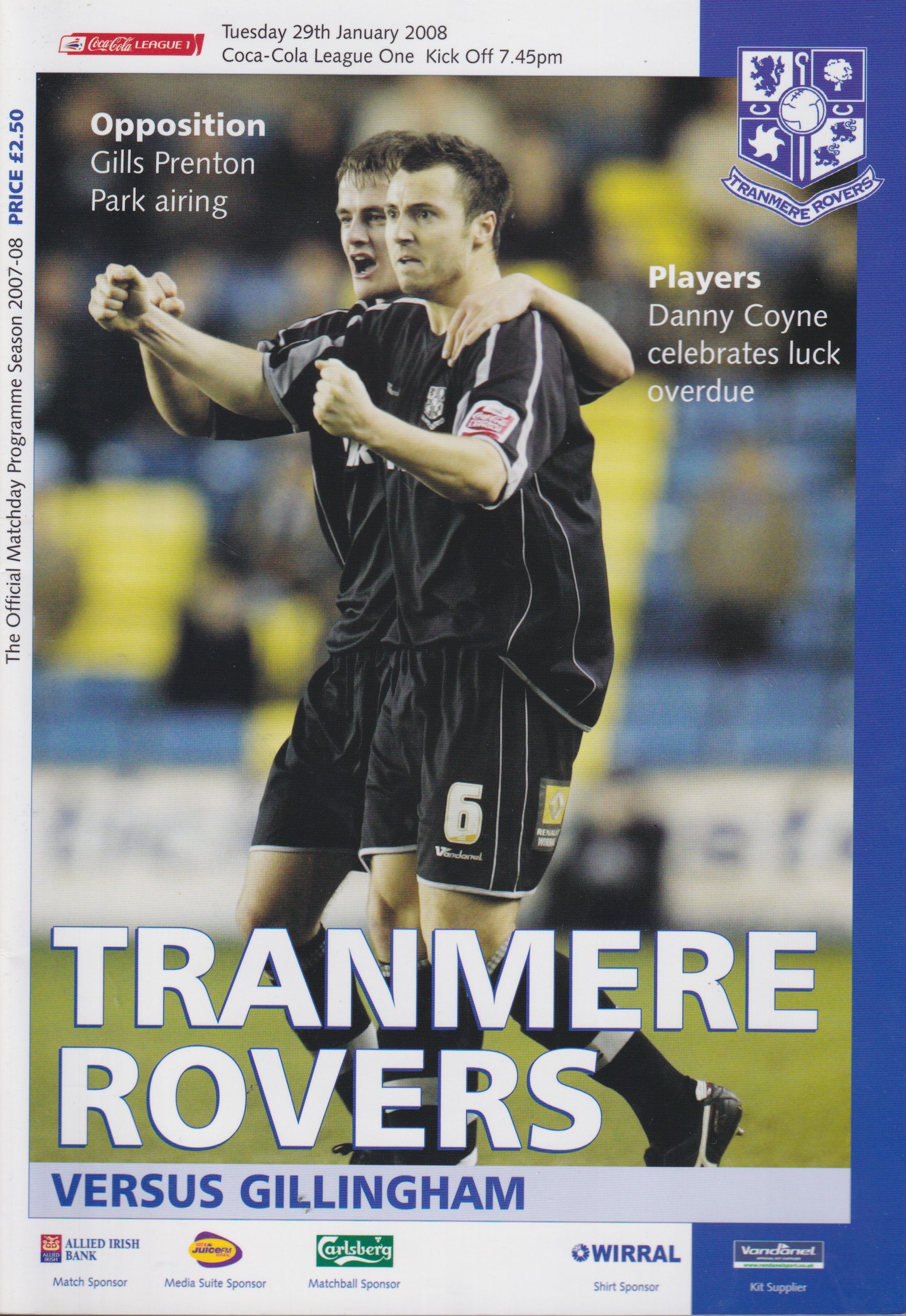 Tranmere Rovers v Gillingham match programme